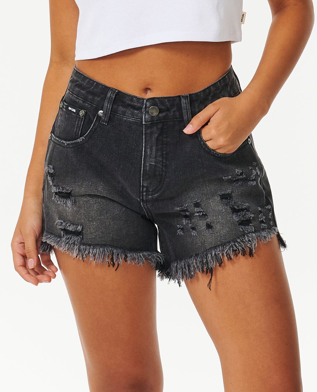 Sophie Denim Short ll - Black Women's Shorts & Boardshorts Rip Curl Women 26"