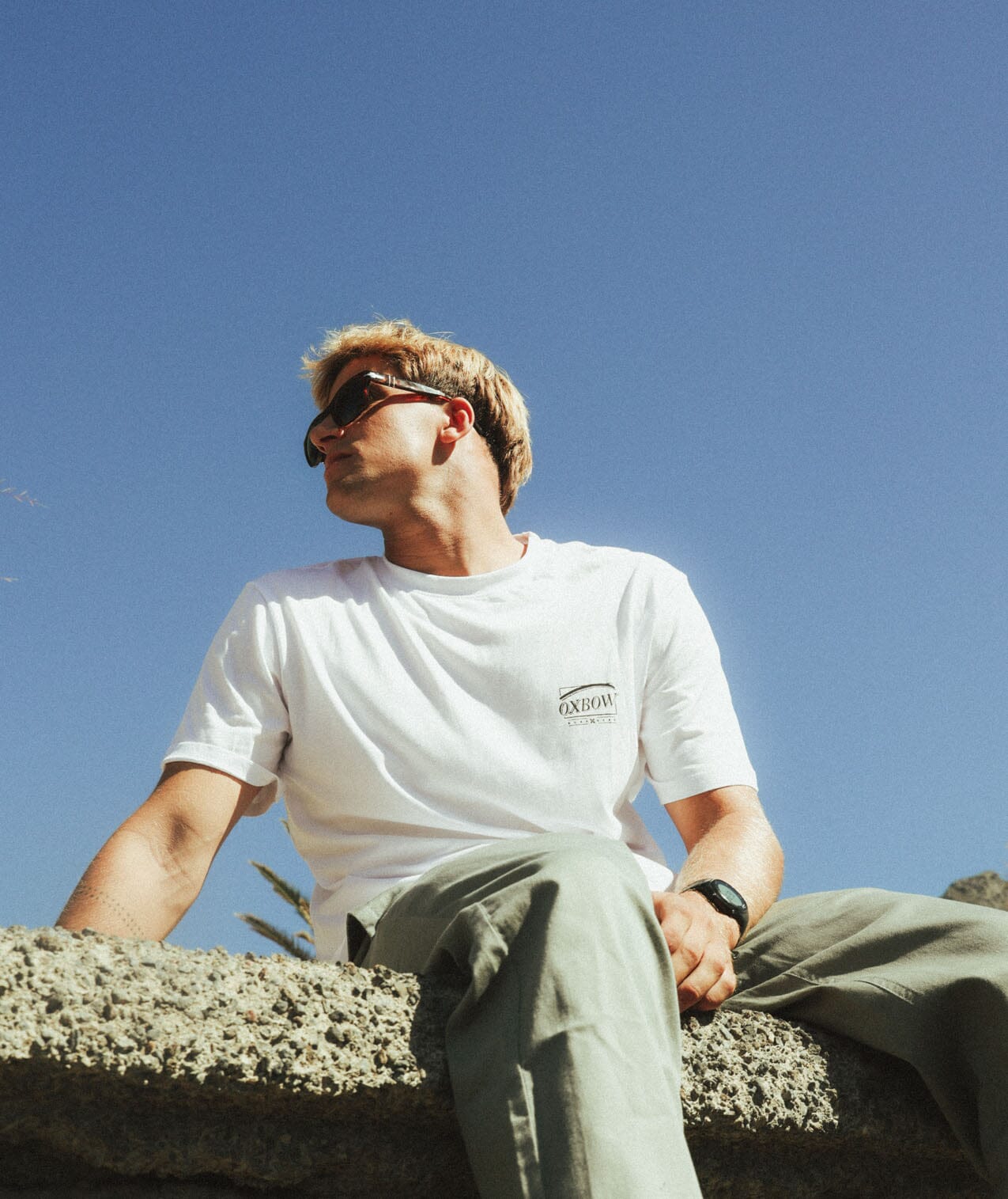 Stamp Tee - White Men's T-Shirts & Vests Oxbow