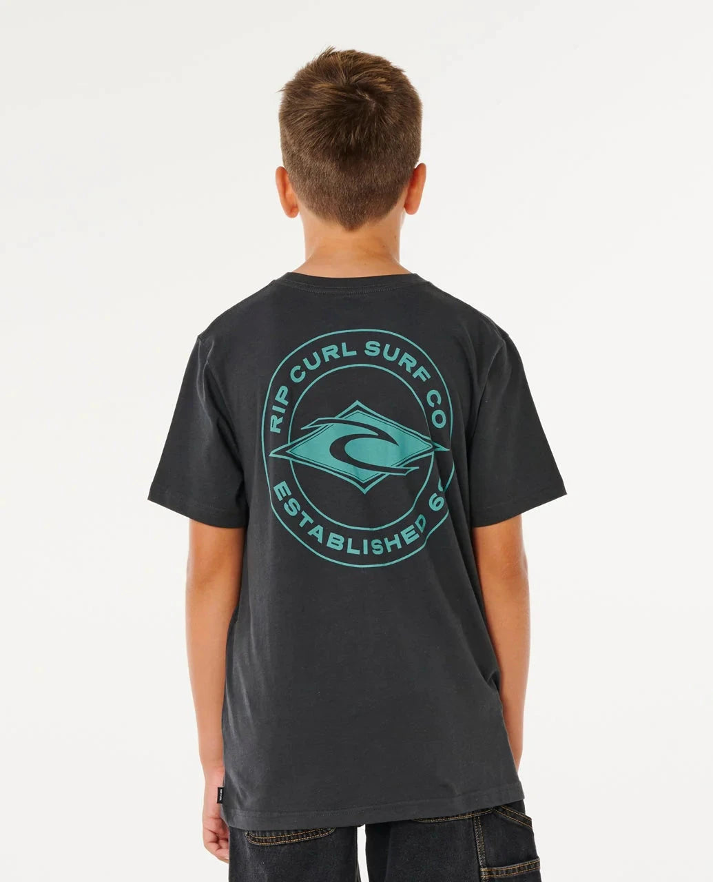 Stapler Tee Boys - Washed Black Children's Tees Rip Curl