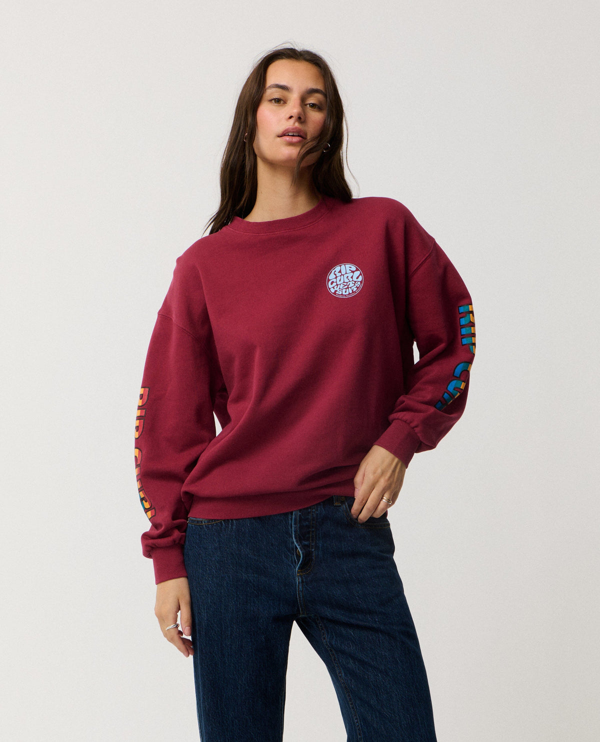 Stephanie Gilmore Heritage Oversized Fleece - Plum Women's Hoodies & Sweatshirts Rip Curl Women