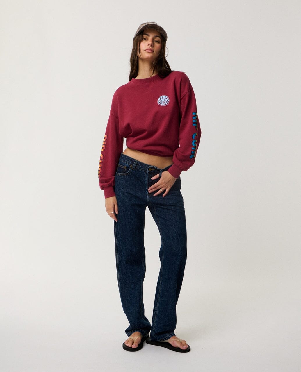 Stephanie Gilmore Heritage Oversized Fleece - Plum Women's Hoodies & Sweatshirts Rip Curl Women