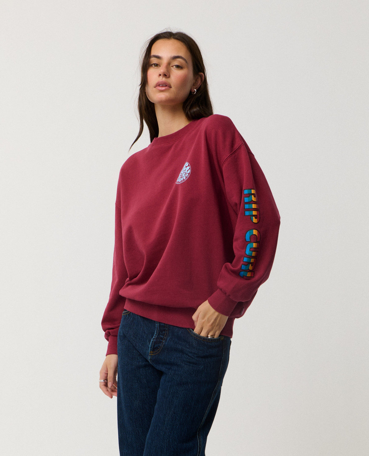 Stephanie Gilmore Heritage Oversized Fleece - Plum Women's Hoodies & Sweatshirts Rip Curl Women