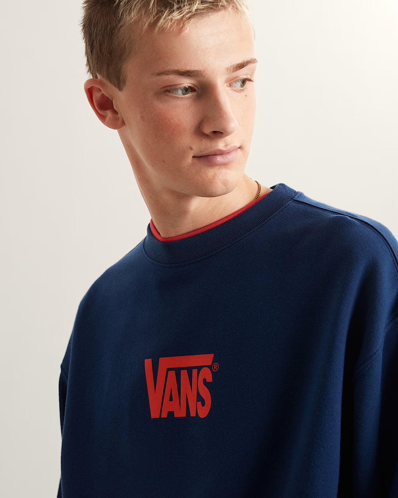 Stretch Logo Crew Sweatshirt - Deep Indigo Men's Hoodies & Sweatshirts Vans
