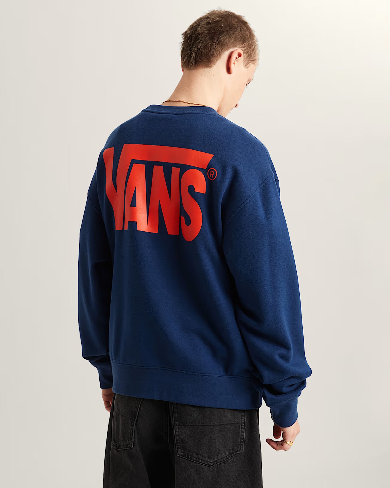 Stretch Logo Crew Sweatshirt - Deep Indigo Men's Hoodies & Sweatshirts Vans