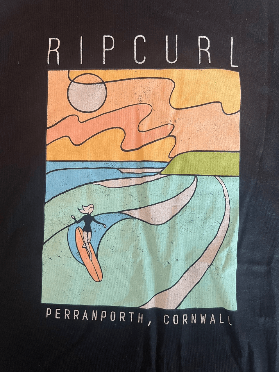 String Line Women's Perranporth Destee - Black Women's T-Shirts and Vest Tops Rip Curl women XS
