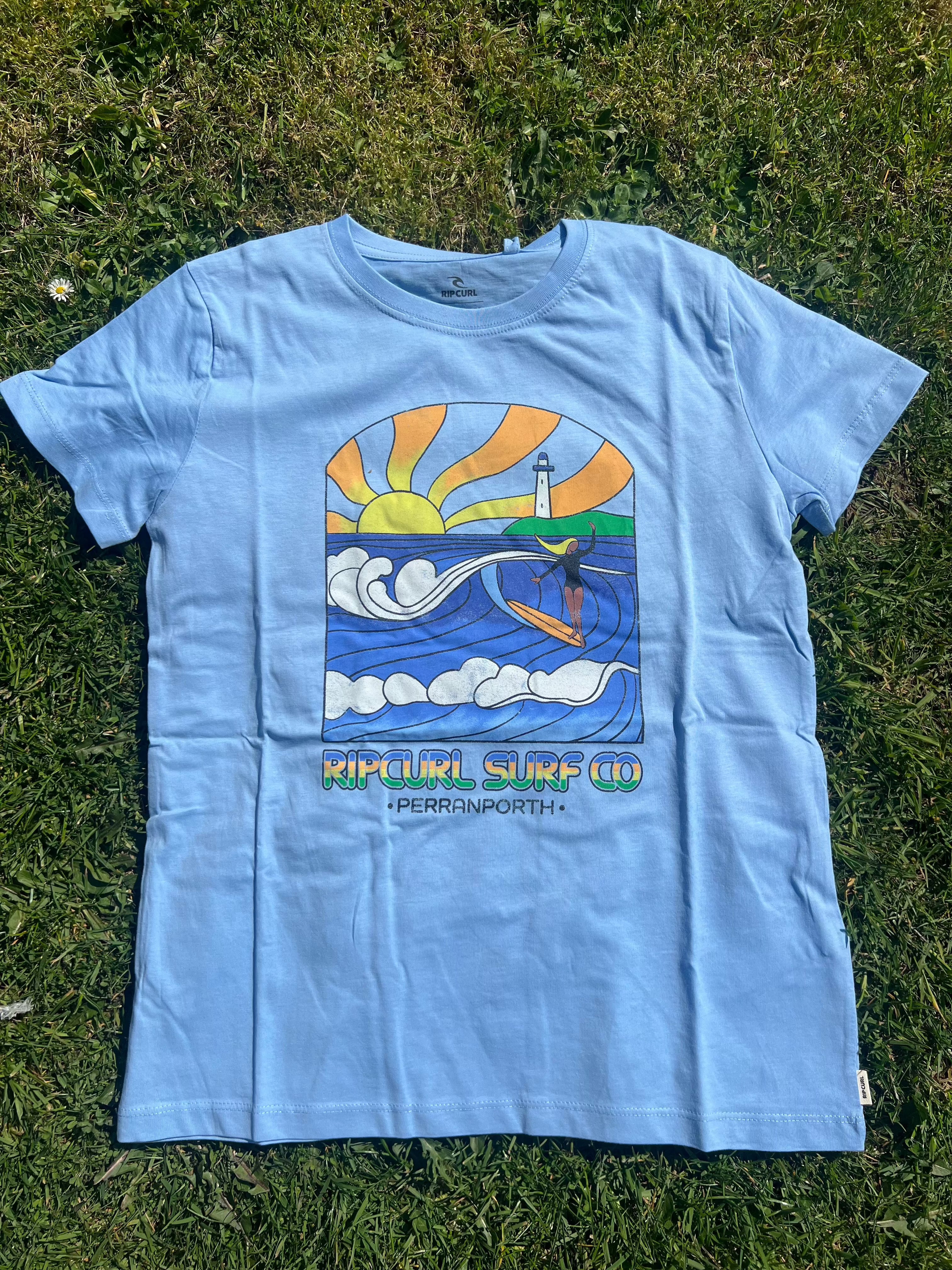 Stringers Perranporth Desto Tee - Mid Blue Women's T-Shirts and Vest Tops Rip Curl Women