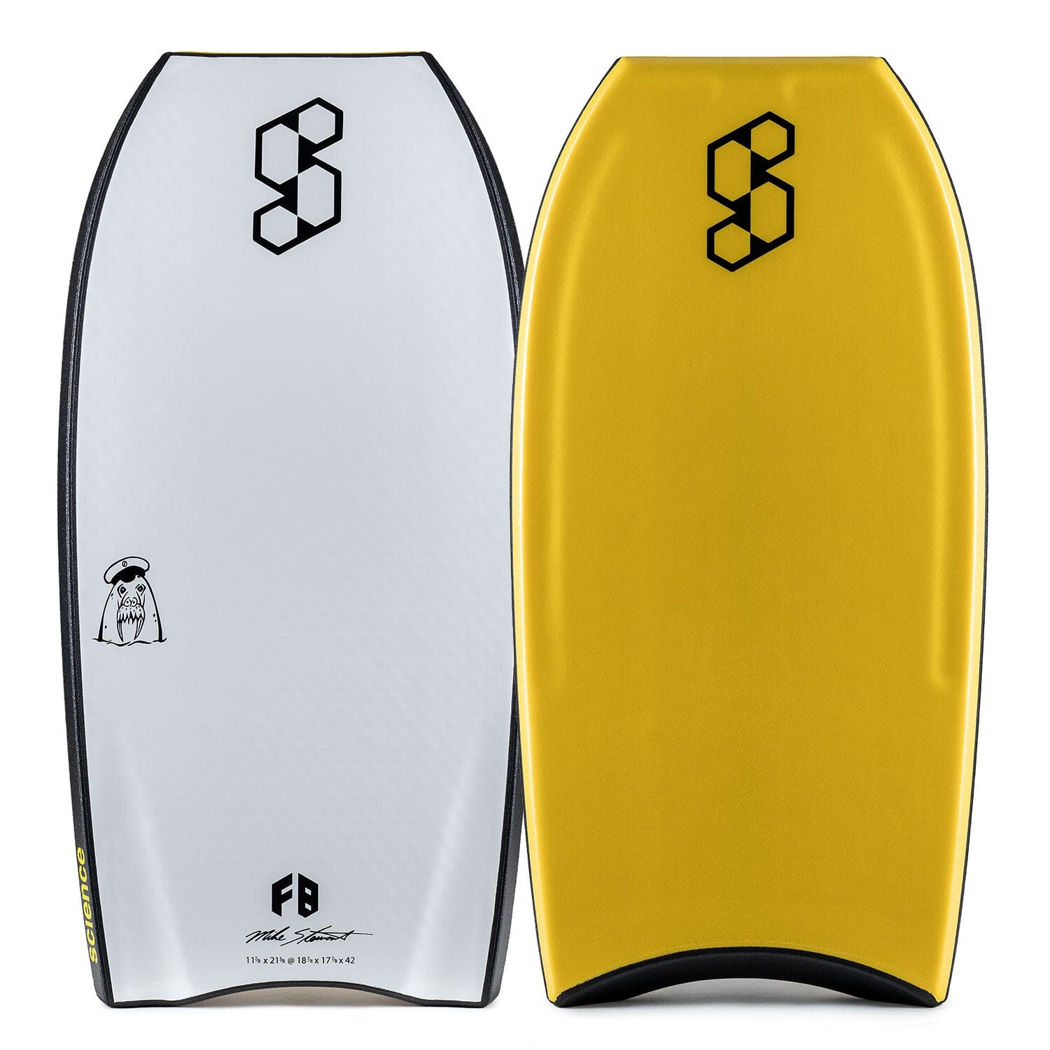 Sub Zero Crescent Tail 42" - Yellow Bodyboards Science