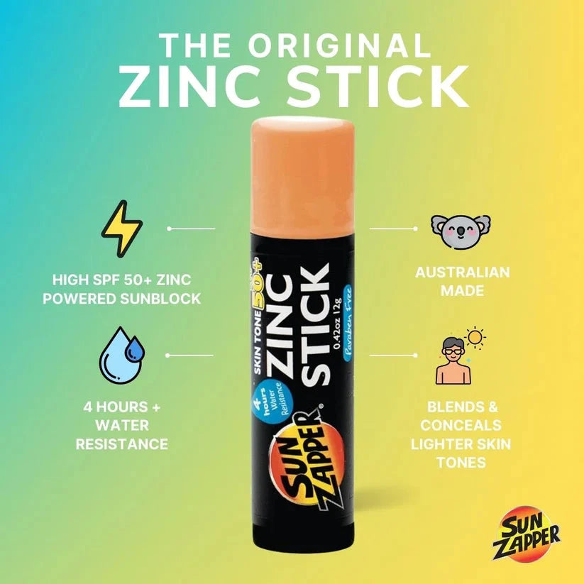 Sun Zapper Light Skin Tone Zinc Stick SPF 50+ Sun Cream Sun Zapper