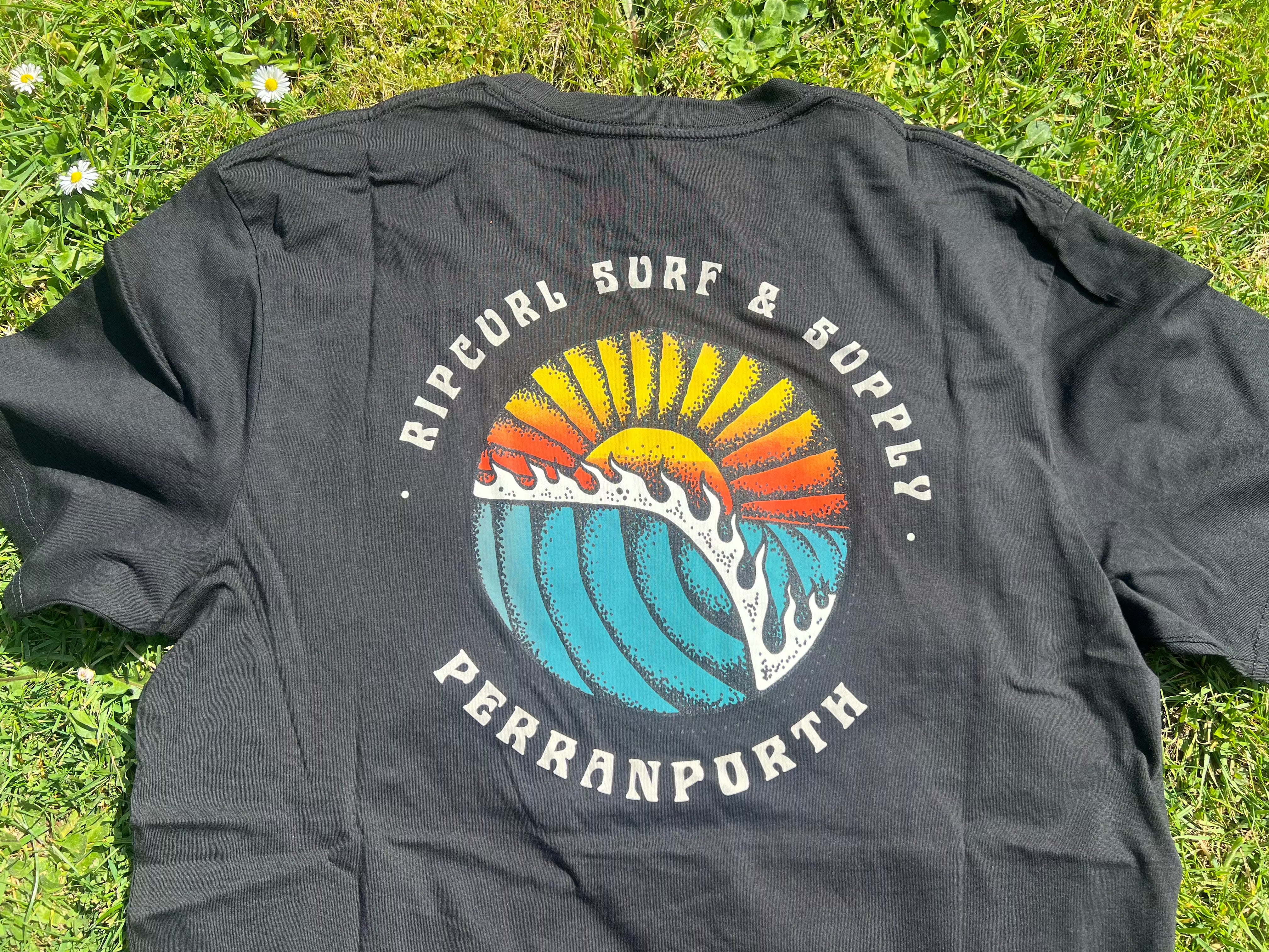 Sunset Perranporth Desto Tee - Black Men's T-Shirts & Vests Rip Curl