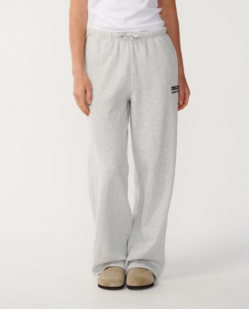 Surf Puff Wide Leg Track Pant - Grey Marle/Black Women's Jeans & Trousers Rip Curl Women