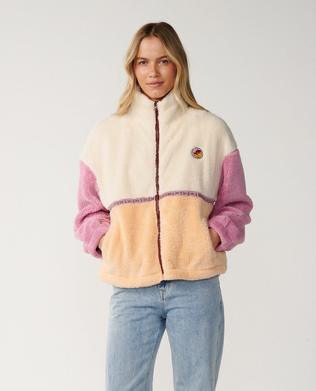 Surf Revival Heritage Zip Through Polar Fleece - Shell Women's Hoodies & Sweatshirts Rip Curl Women