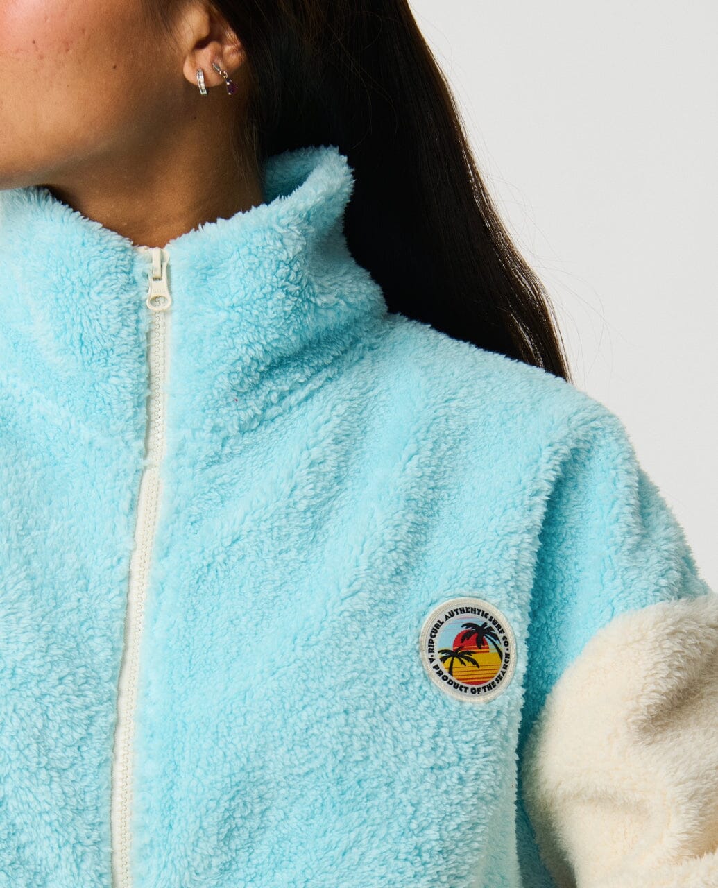 Surf Revival Heritage Zipped Polar Fleece - Light Blue Women's Jackets Rip Curl Women