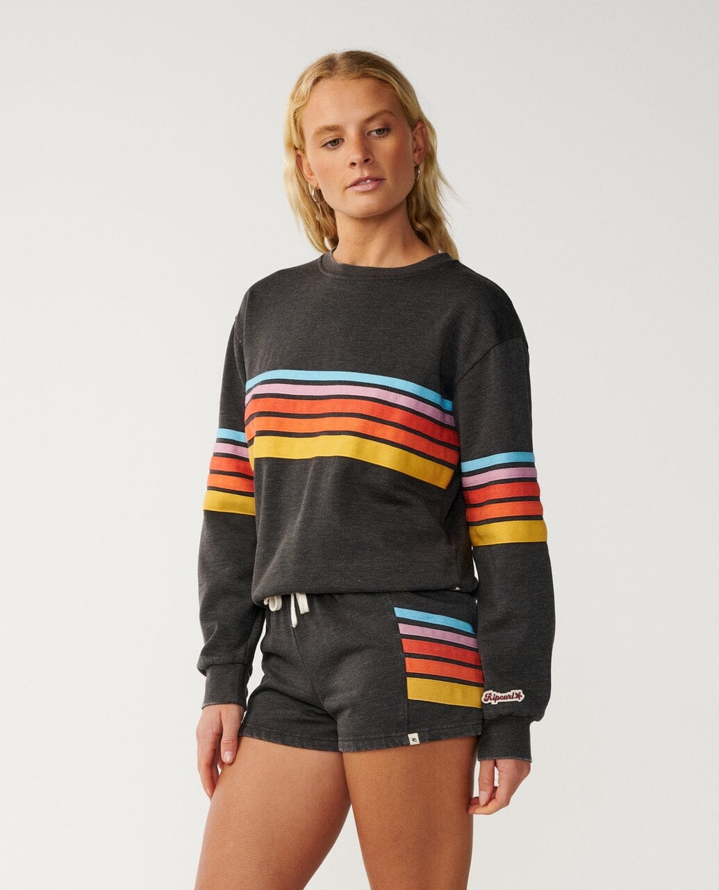 Surf Revival Relaxed Crew - Washed Black Women's Hoodies & Sweatshirts Rip Curl Women