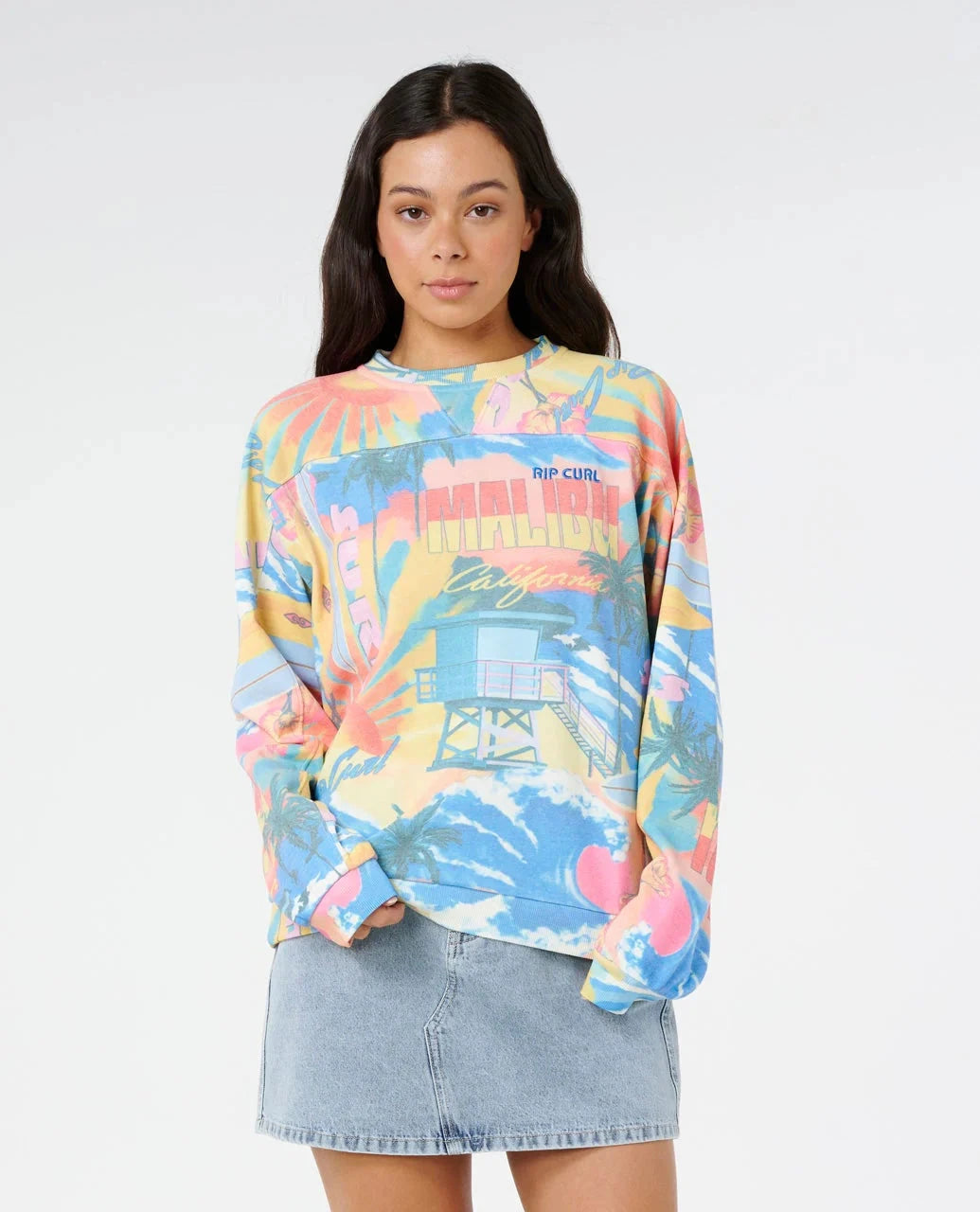 Surf Side Relaxed Crew - Multi Women's Hoodies & Sweatshirts Bathsheba Surf XS