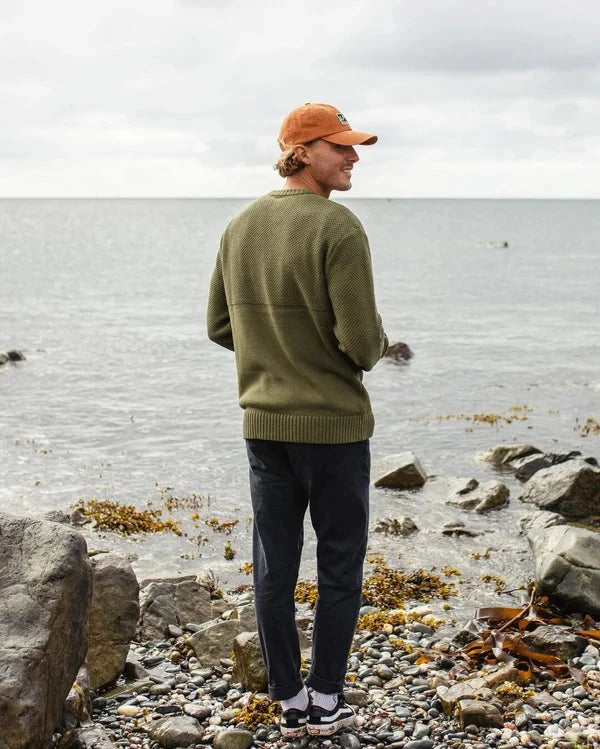 Swell Knitted Jumper - Khaki Men's Hoodies & Sweatshirts Passenger