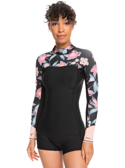 Swell Series Long Sleeve Back Zip - Anthracite Paradise Found Women's wetsuits Roxy UK6 