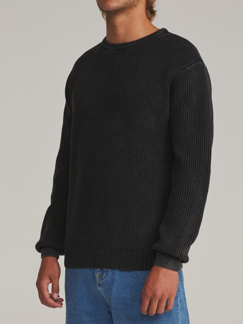 Swell Sweater - Black Wash Men's Hoodies & Sweatshirts Katin