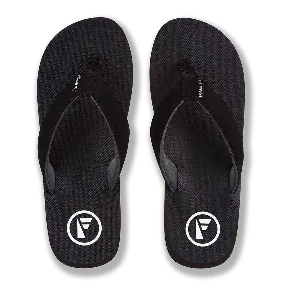 Tarlan Flip Flops - Black Men's Shoes & Flip Flops Foamlife UK 8