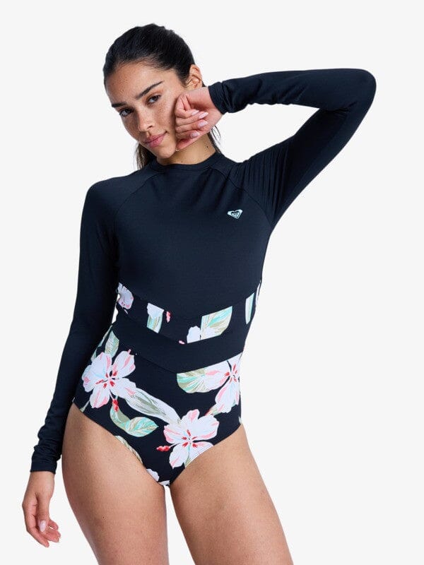 The Rider Zipped One-Piece Swimsuit - Anthracite Spring Charming Women's Swimsuits & Bikinis Roxy XS