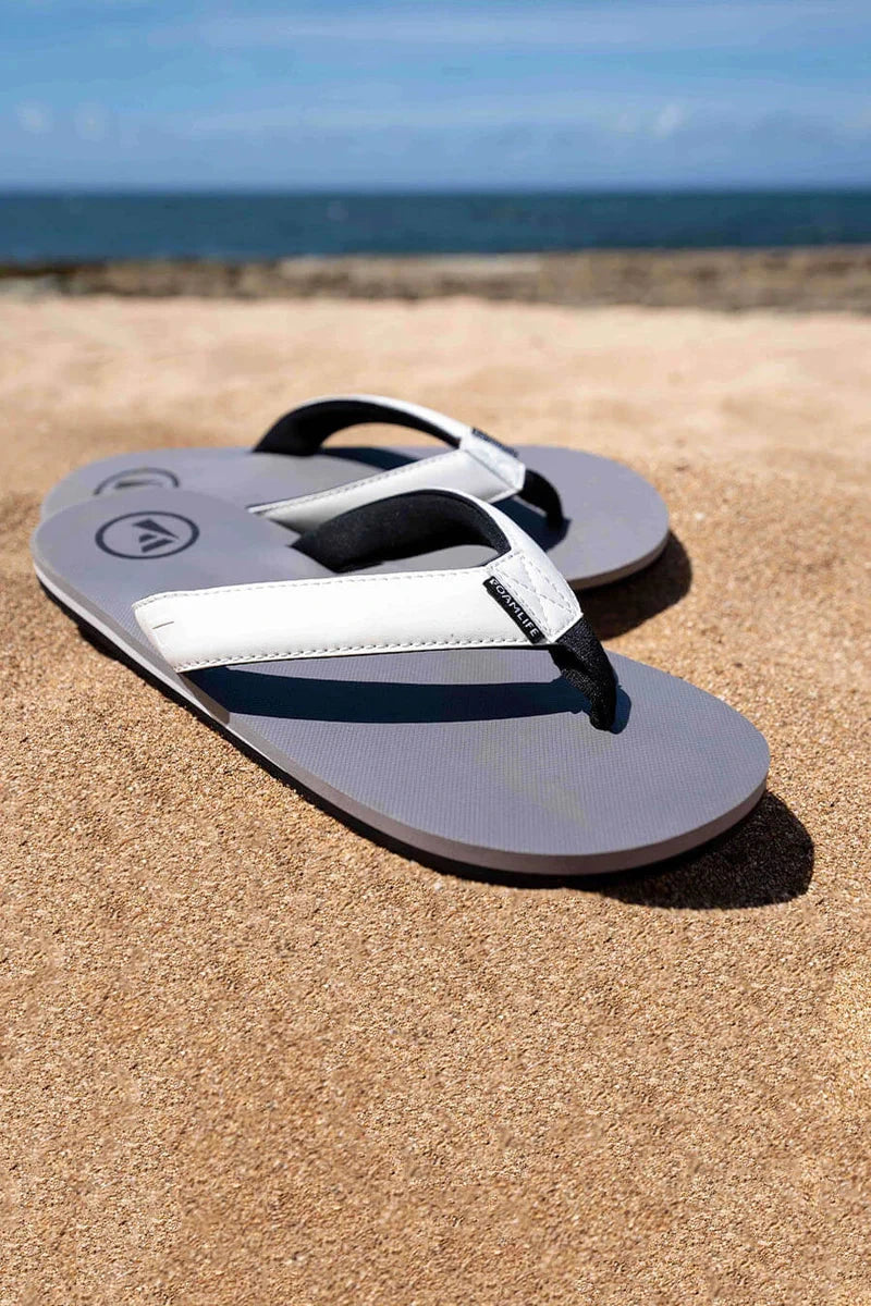 Traa Flip Flops - Stone Grey / White Men's Shoes & Flip Flops Foamlife