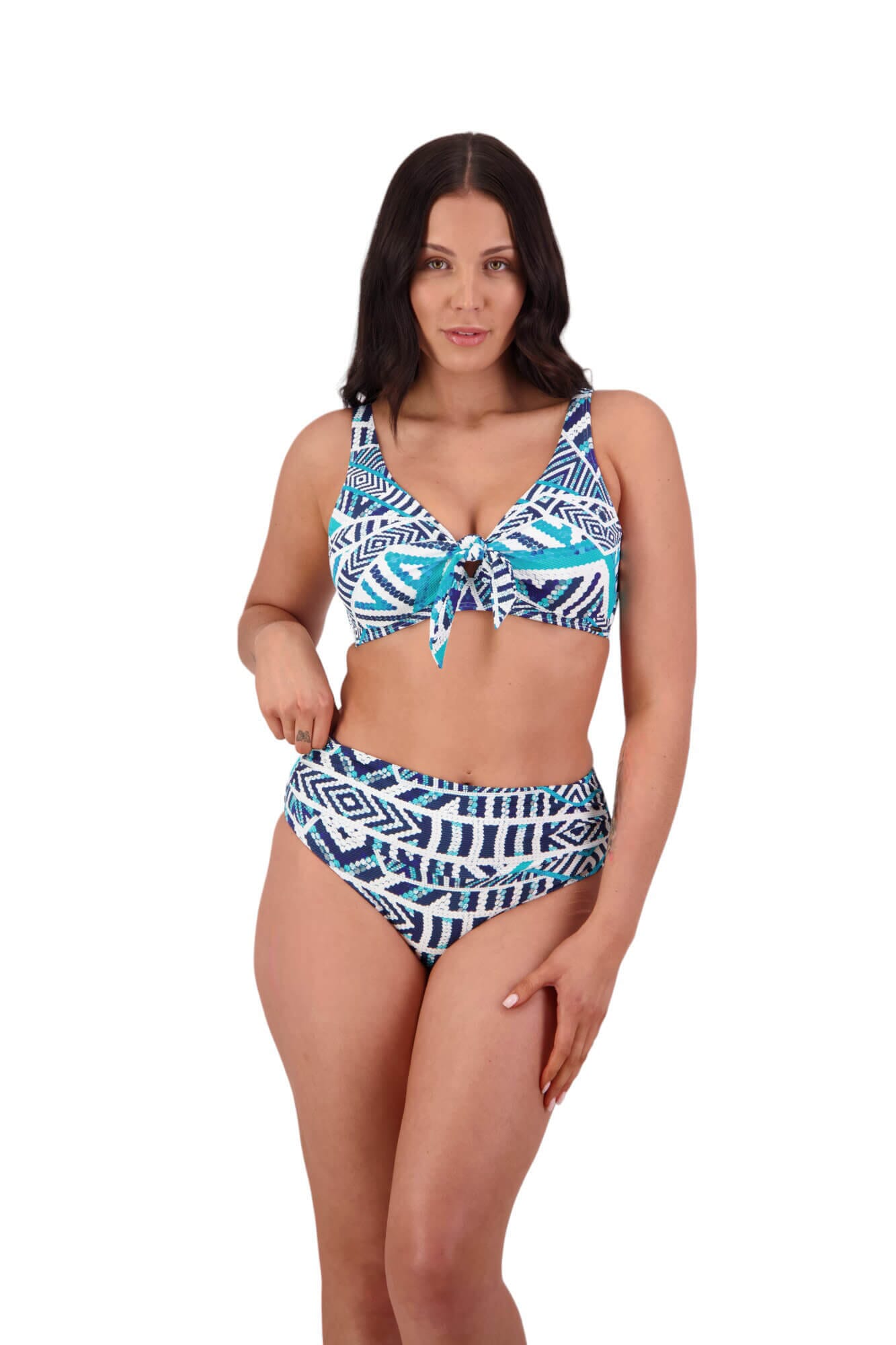 Tribal Geo High Ruched Front Pant Women's Swimsuits & Bikinis Moontide