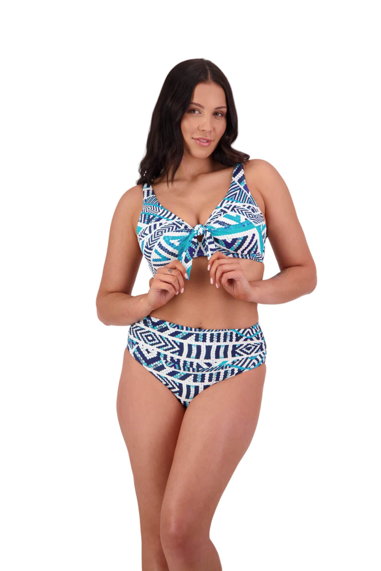 Tribal Geo High Ruched Front Pant Women's Swimsuits & Bikinis Moontide UK 12