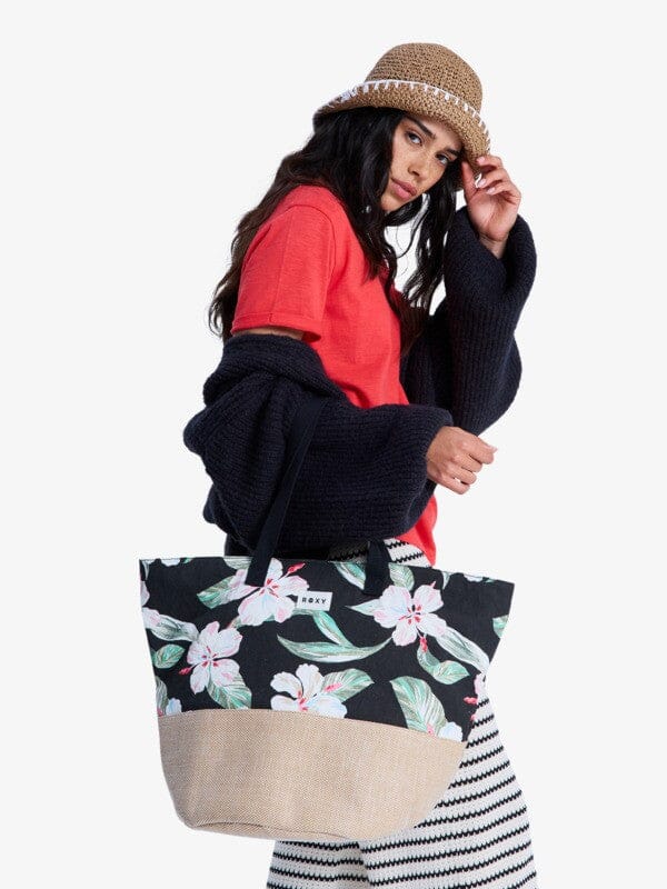 Waikiki Life Tote Bag - Anthracite Spring Charming Bags,Backpacks & Luggage Roxy