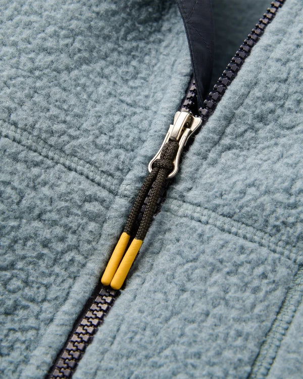 Home Full Zip Recycled Hooded Sherpa Fleece - Stormy Blue