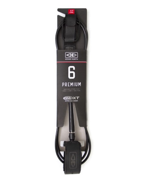6' Premium One XT Leashes Ocean & Earth Black
