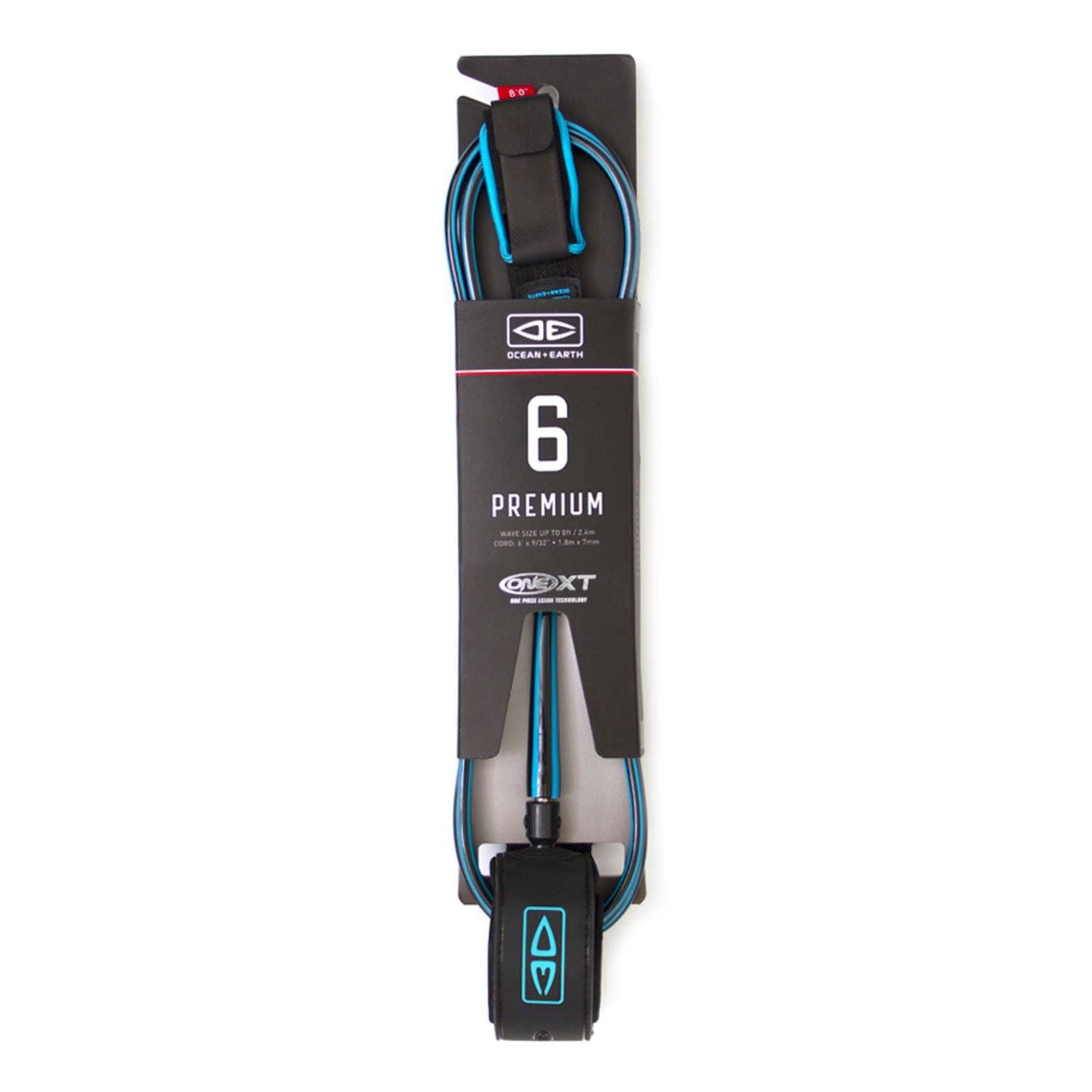 6' Premium One XT Leashes Ocean & Earth Blue
