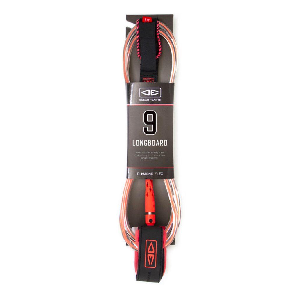 9ft Regular Leash Leashes Ocean & Earth Coral