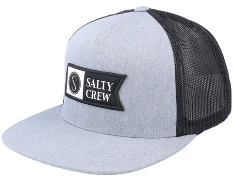 Alpha Twill Trucker Cap Men's Hats,Caps&Beanies Salty Crew Heather Grey 