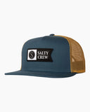 Alpha Twill Trucker Cap Men's Hats,Caps&Beanies Salty Crew Indigo Gold 