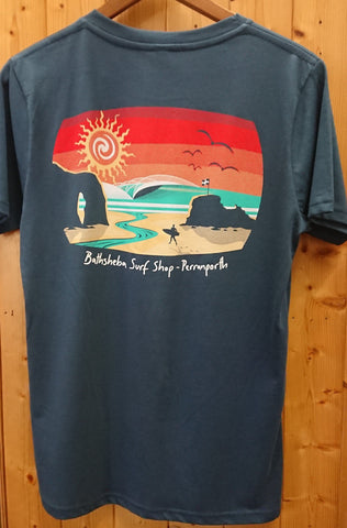 Dark Denim Laurie McCall Lanscape T-Shirt Men's T-Shirts & Vests Bathsheba Surf S 
