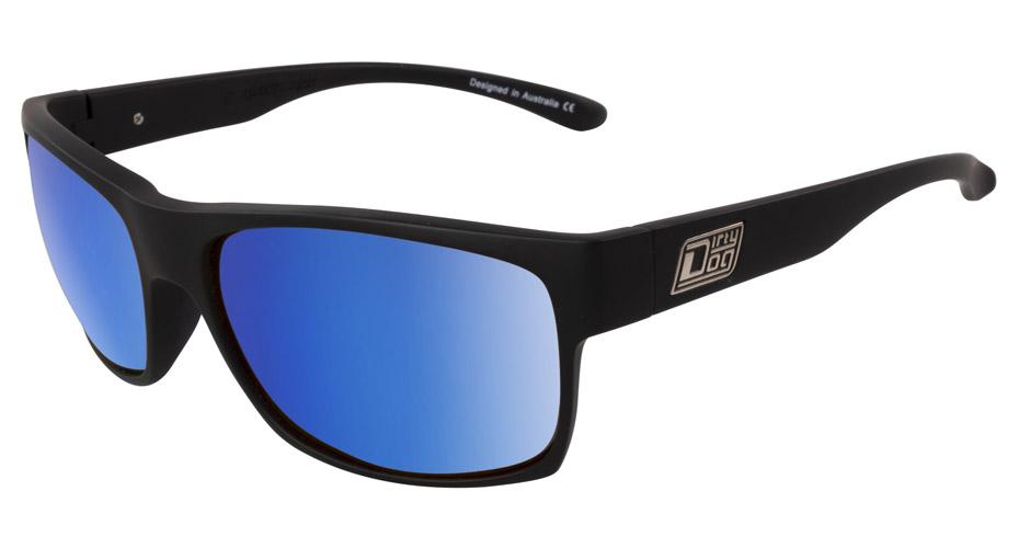 DD Furnace Black Blue Fusion Mirror Polarised Sunglasses Dirty Dogs