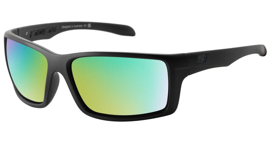DD Knuckle - Satin Black/Green Fusion Polarised Sunglasses Dirty Dogs