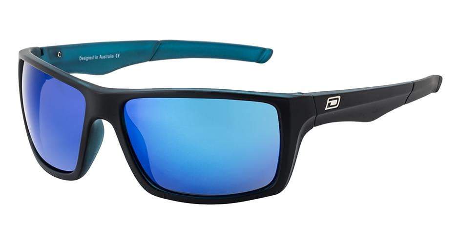 DD Primp-Satin Black-Xtal Blue-Grey|Blue Fusion Mirror Polarised Sunglasses Dirty Dogs