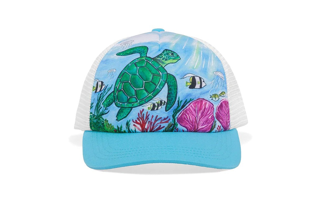 Kid's Artist Series Trucker Cap Children's Hats and Caps Sunday Afternoons Sea Turtle
