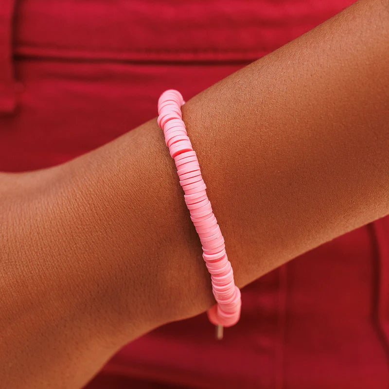 PASTEL DISC STRETCH BRACELET Jewellery Pura Vida Pink