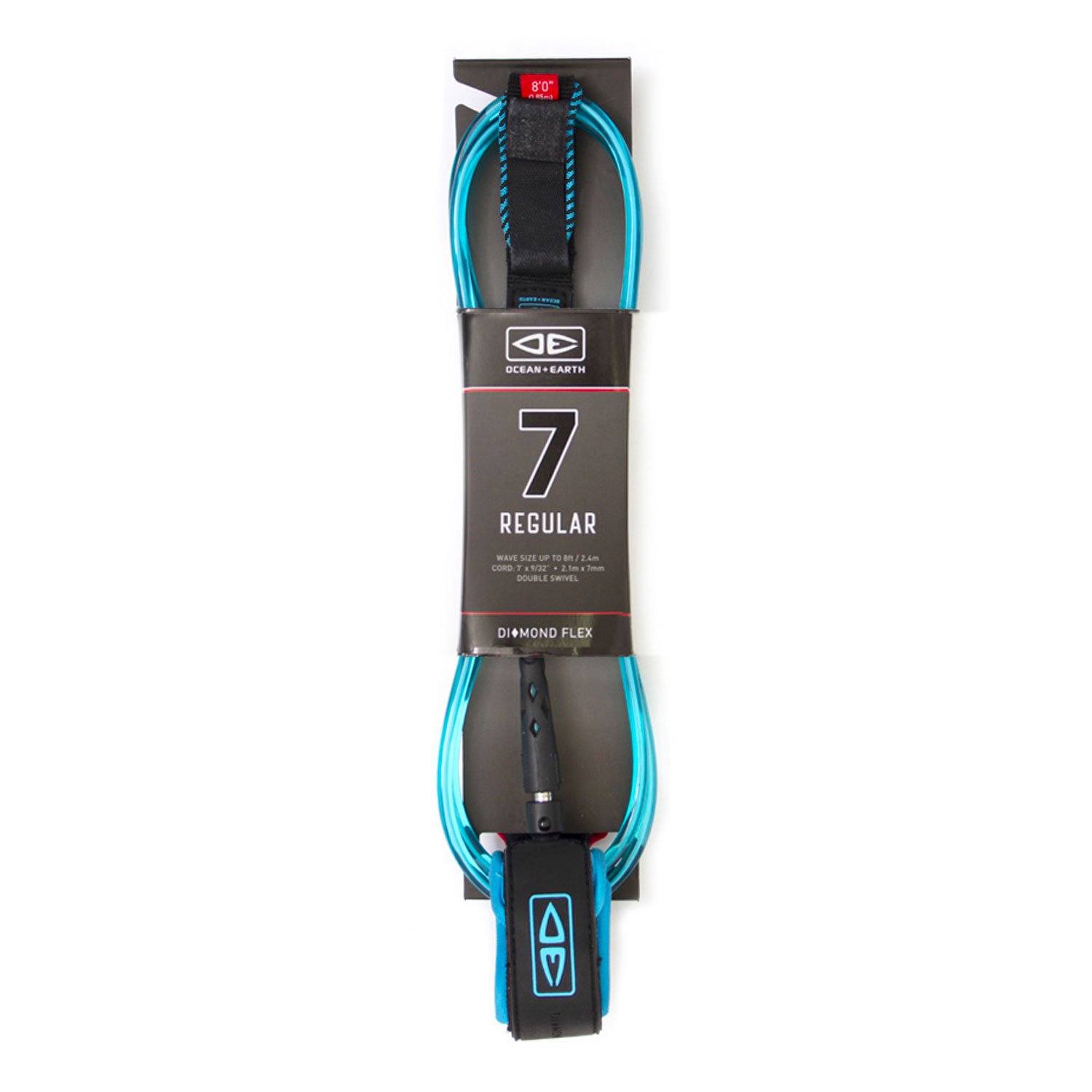 REGULAR 7'0" MOULDED LEASH Leashes Ocean & Earth Blue