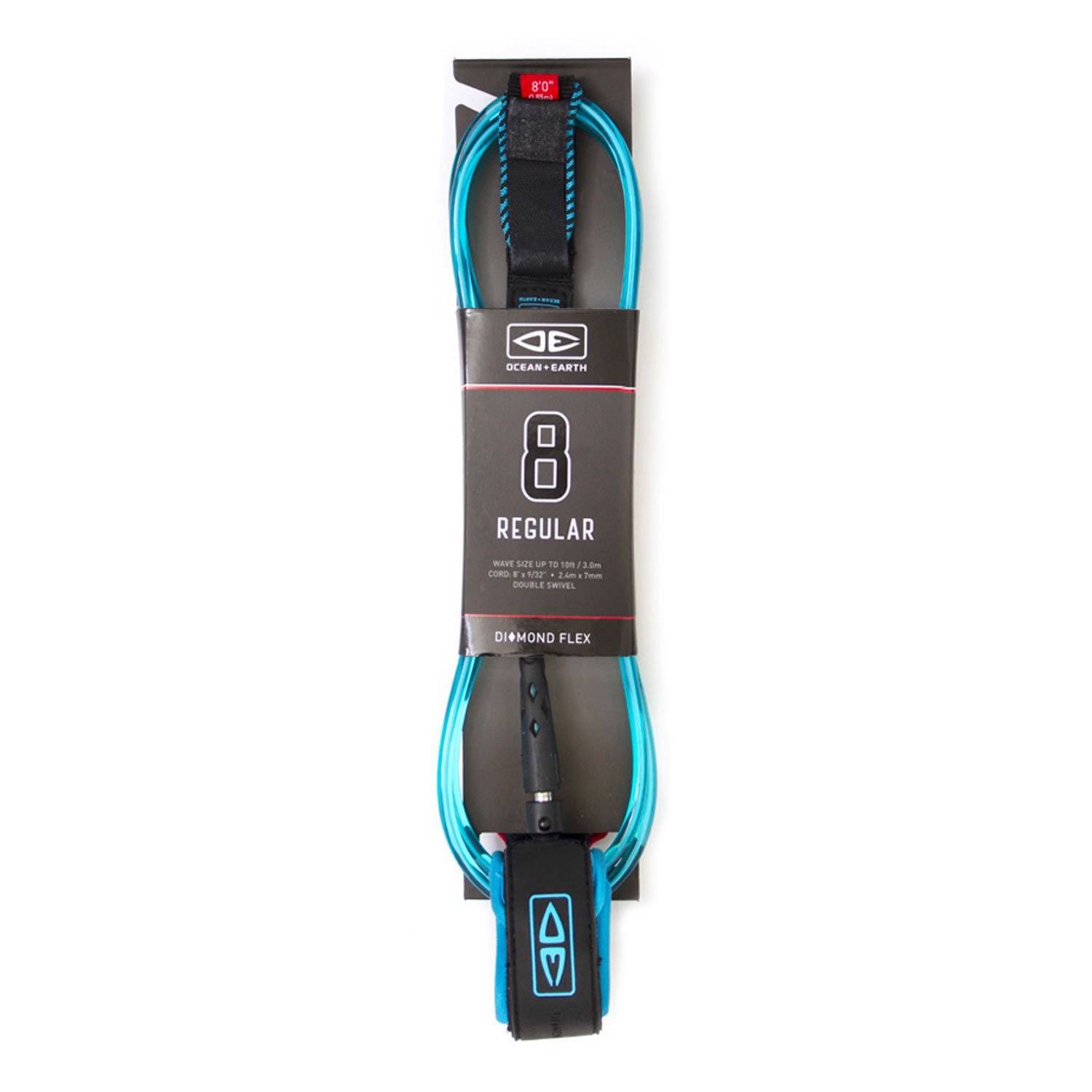REGULAR 8'0" MOULDED LEASH Leashes Ocean & Earth Blue