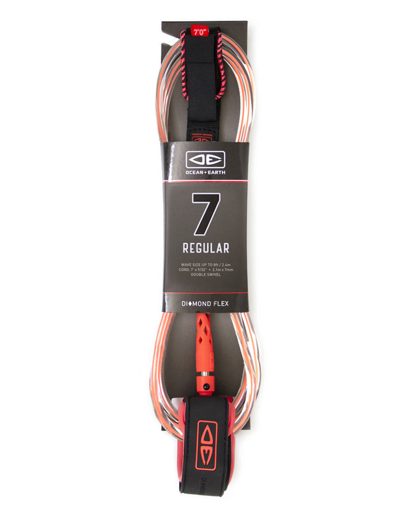 REGULAR 8'0" MOULDED LEASH Leashes Ocean & Earth Coral
