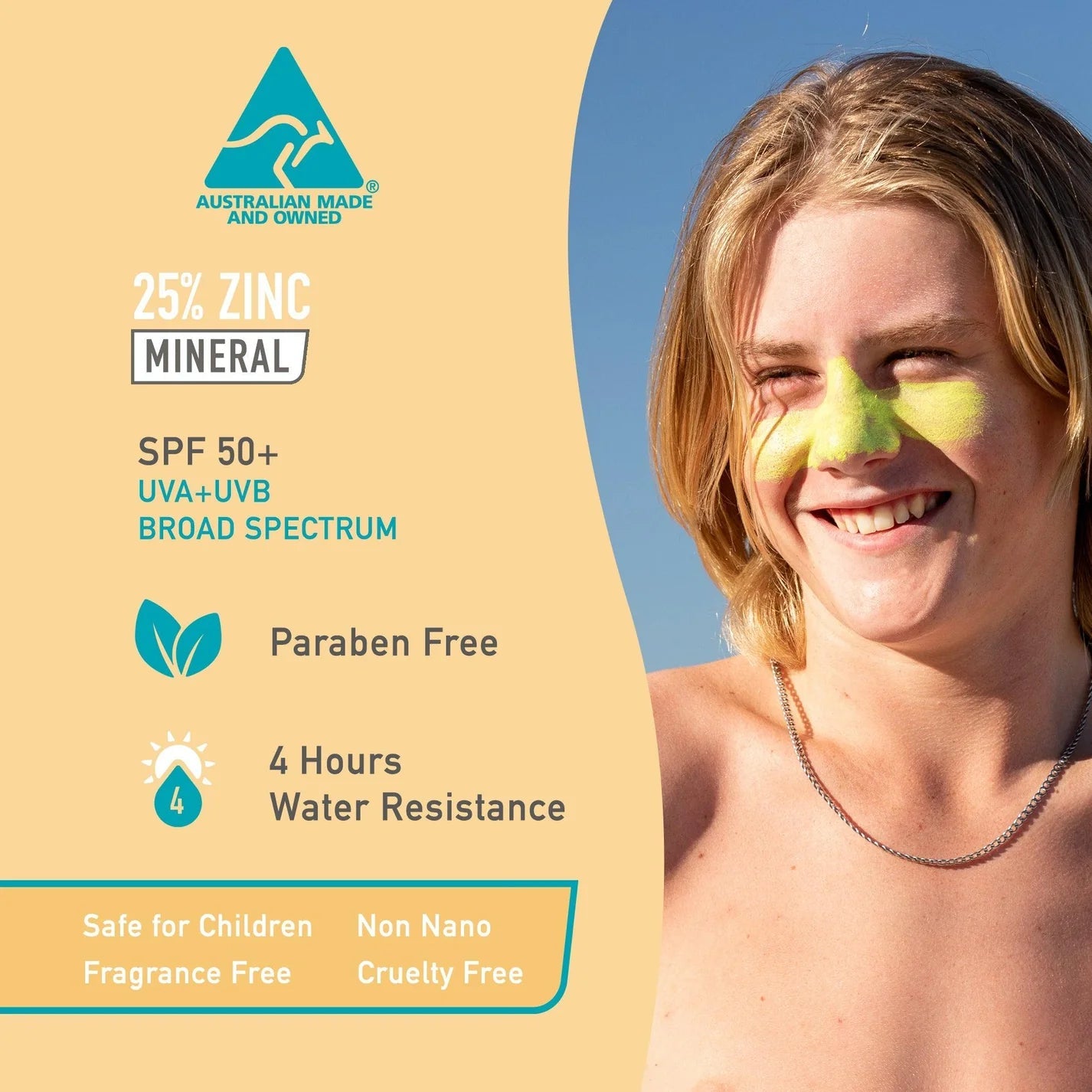 Sun Zapper Yellow Zinc Stick SPF 50+ Sun Cream Sun Zapper