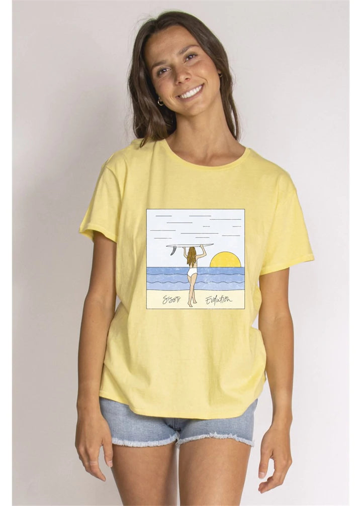 UNSET GIRL SS KNIT TEE Women's T-Shirts and Vest Tops Sisstrevolution XS Pina