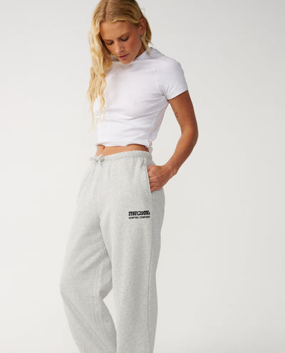 Surf Puff Wide Leg Track Pant - Grey Marle/Black