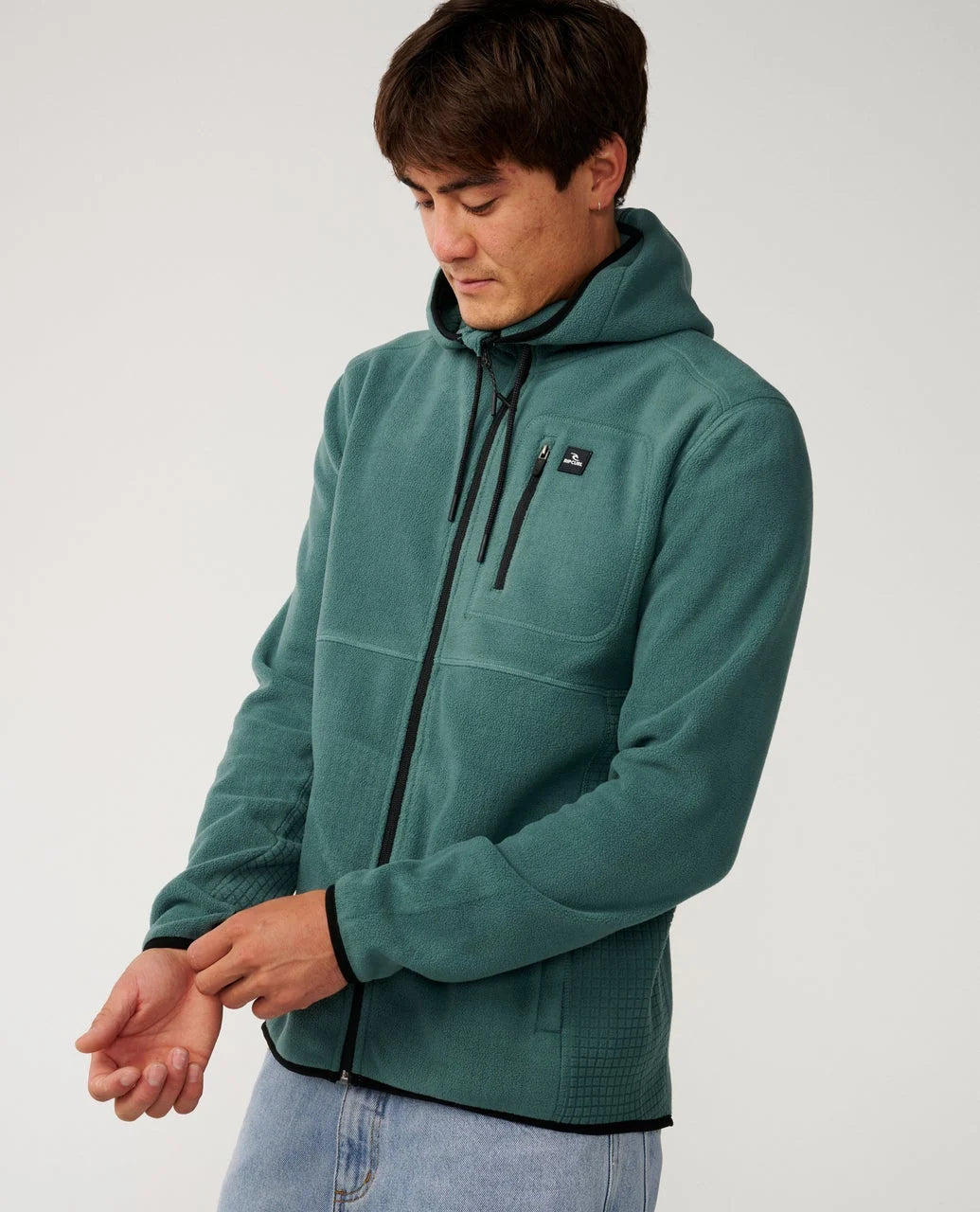 Departed Polar Fleece Zip Through - Muted Green