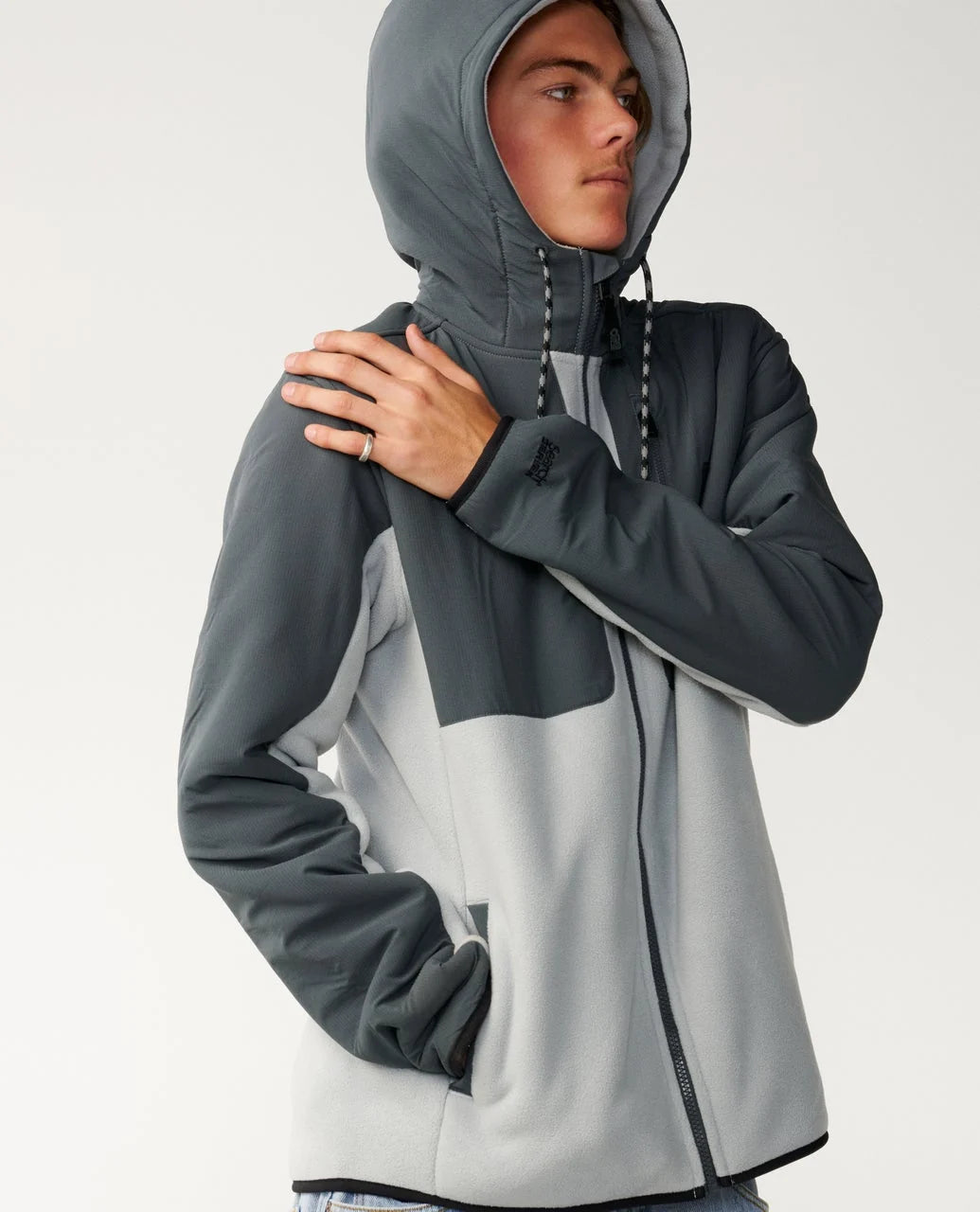 S Series Panelled Zip Through Fleece - Charcoal