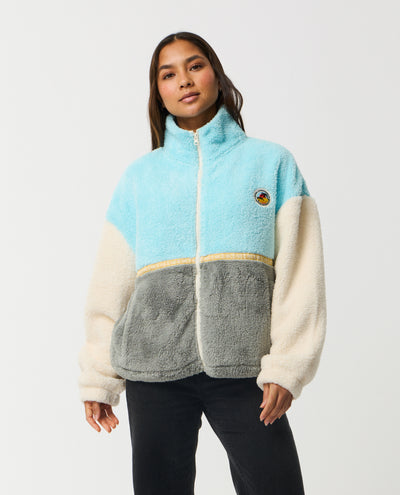 Surf Revival Heritage Zipped Polar Fleece - Light Blue