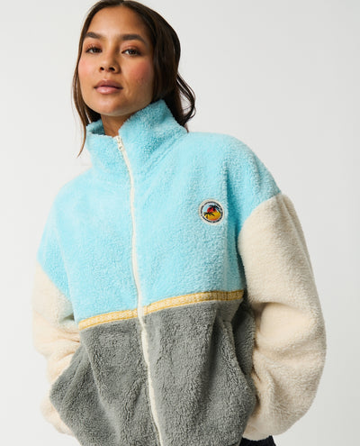 Surf Revival Heritage Zipped Polar Fleece - Light Blue