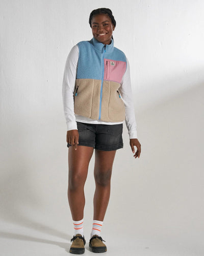 Fairbanks Sherpa Gilet - Faded Denim/Simply Taupe